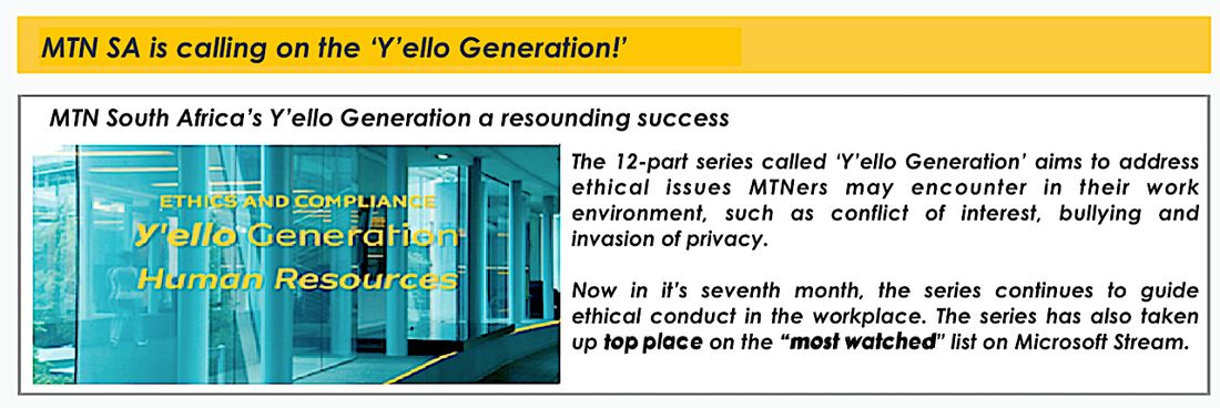 MTN internal article: MTN SA is calling on the Y'ello Generation